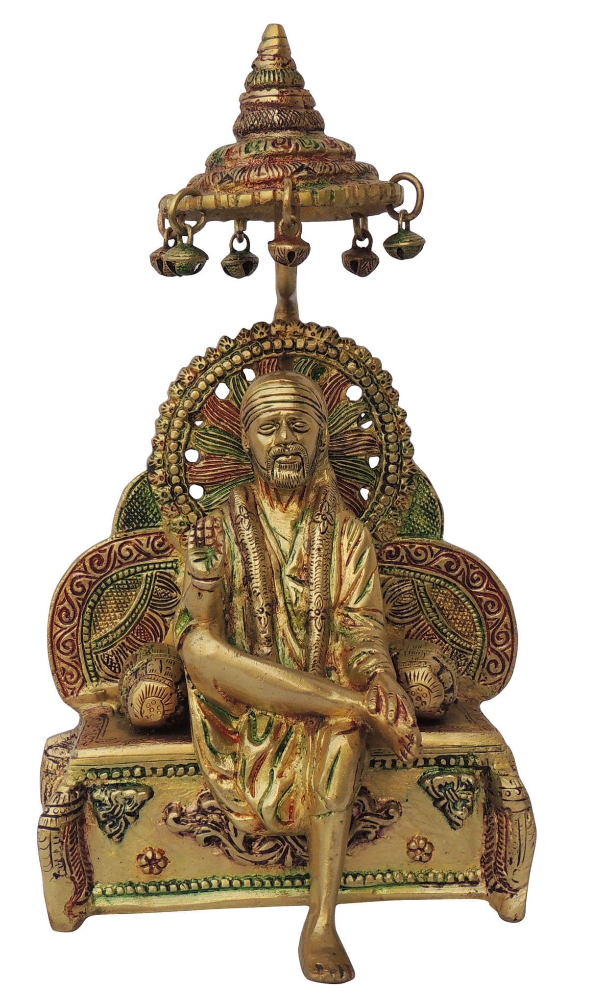 Brass Sai Baba Umbrella Statue