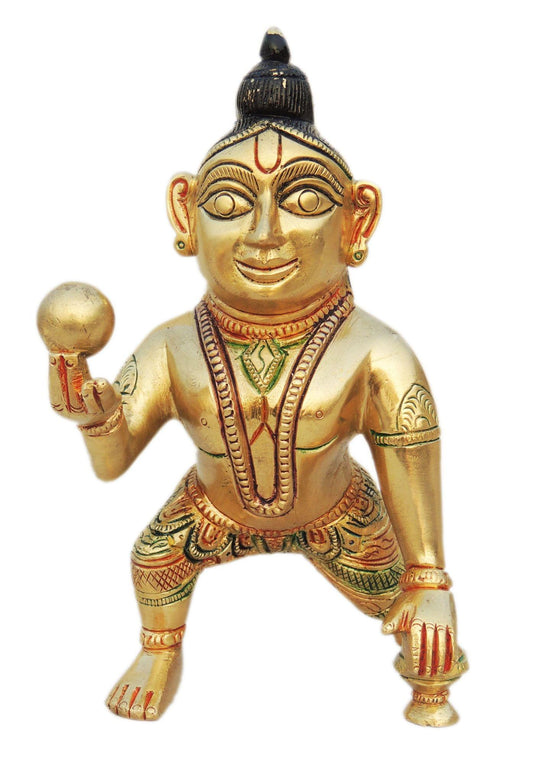 Brass Laddu Gopal Statue Murti Idol