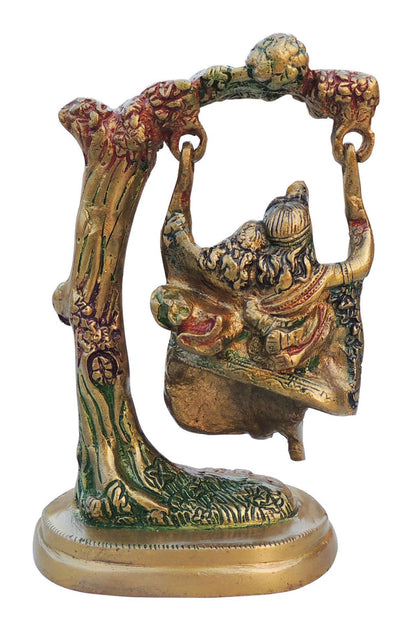 Brass Radha Krishna Statue With Tree