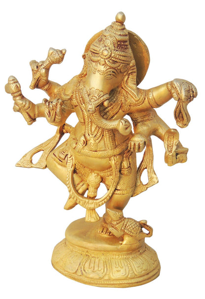 Brass Dancing Ganesha Statue