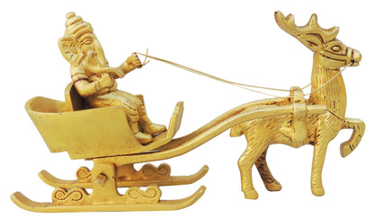 Brass Ganesh Rath Statue