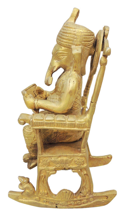 Brass Chair Ganesh Statue