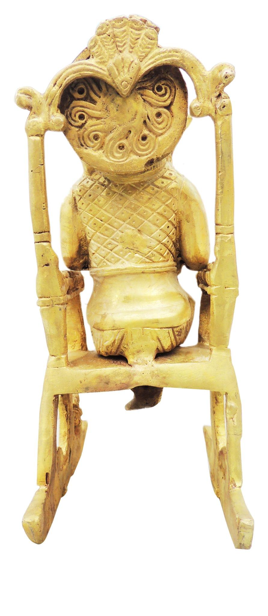 Brass Chair Ganesh Statue