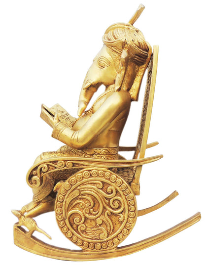 Brass Chair Ganesh Statue