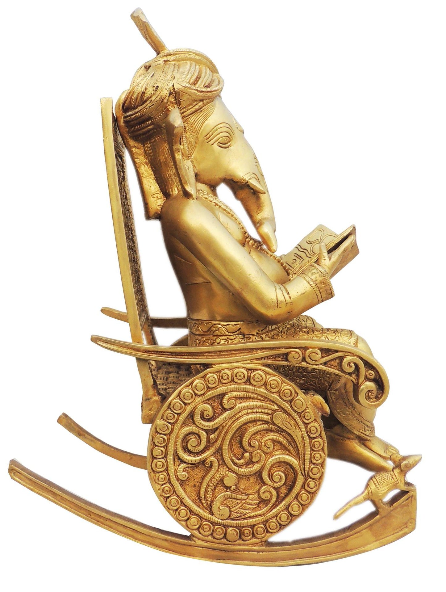 Brass Chair Ganesh Statue