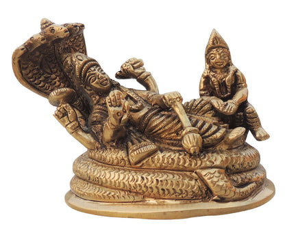 Brass Vishnu Laxmi God Idol Statue