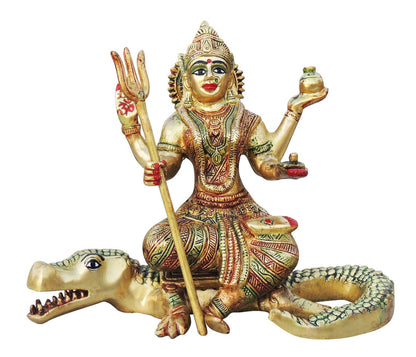 Brass Ganga Devi Statue