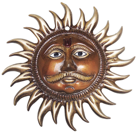 Brass Wall Hanging Sun Antique Statue