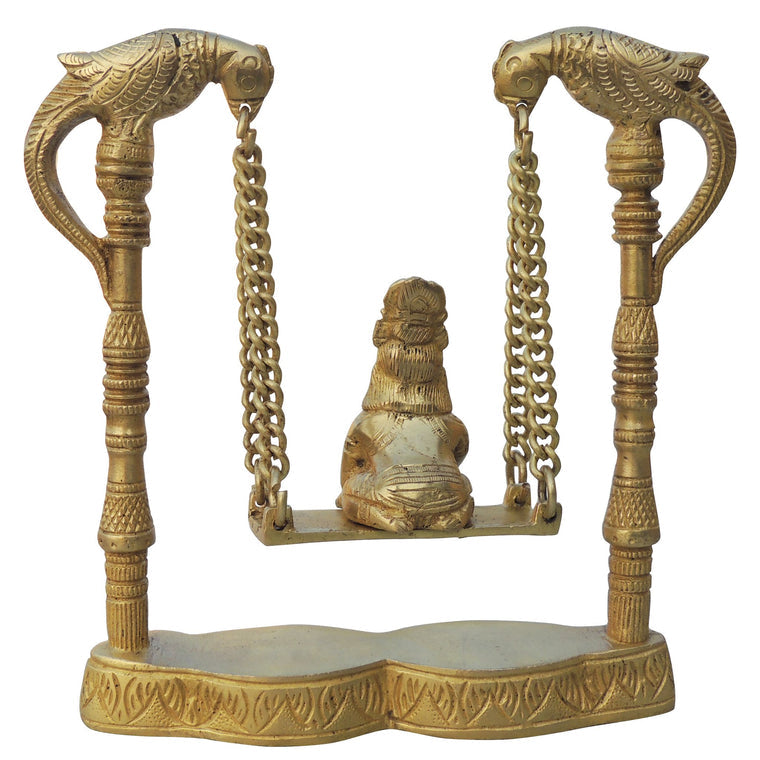 Brass Laddu Gopal Jhula Statue