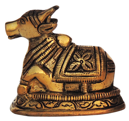 Brass Nandi Medium Statue