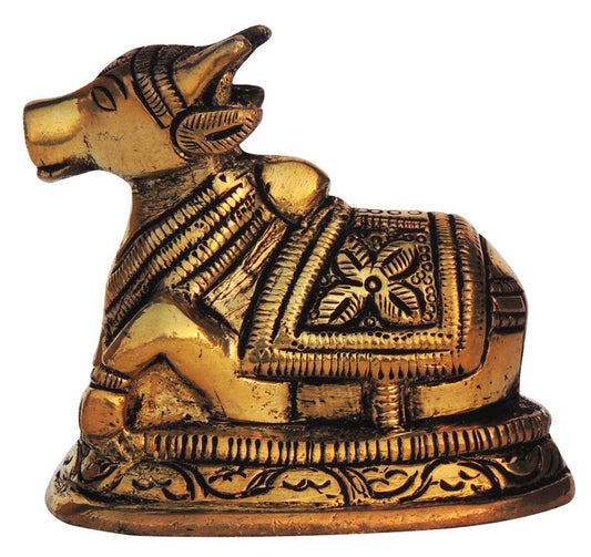 Brass Nandi Medium Statue