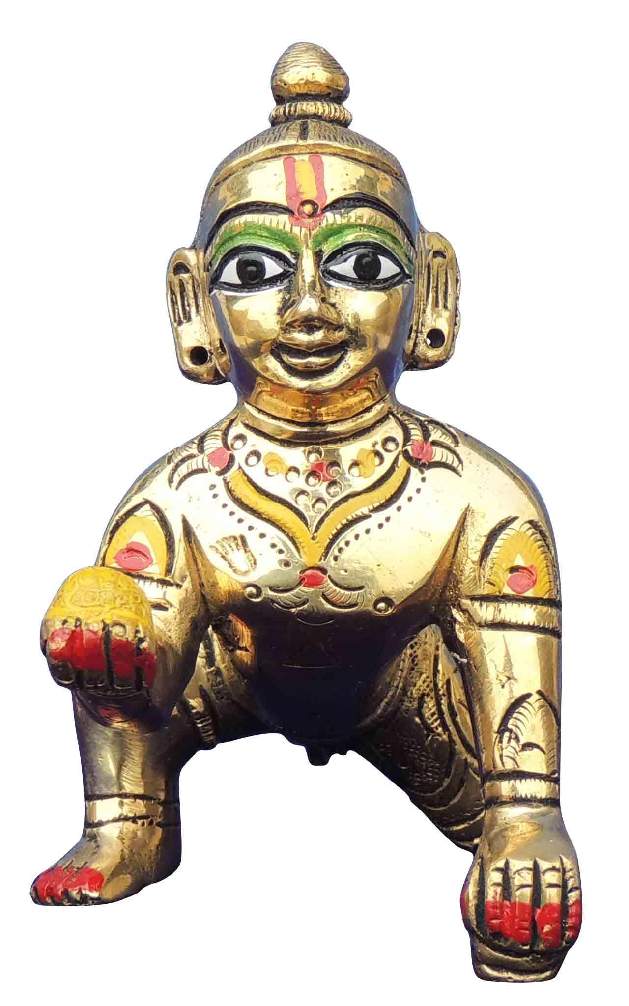 Brass Laddu Gopal Idol Statue