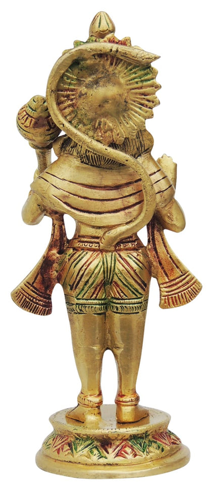 Brass Hanuman Ji Standing Round Base Statue