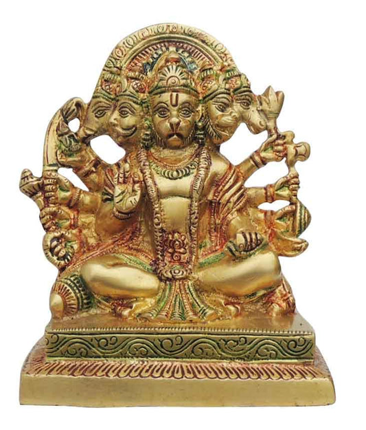 Brass Panchmukhi Hanuman Ji Statue