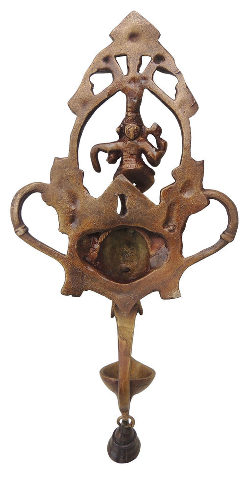 Brass Wall Hanging Ganesh With Deepak God Idol