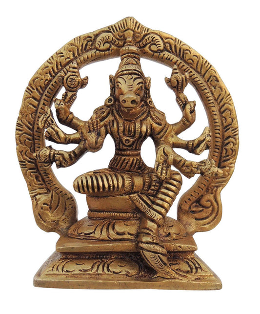 Brass Varaha Avatar God Idol Statue