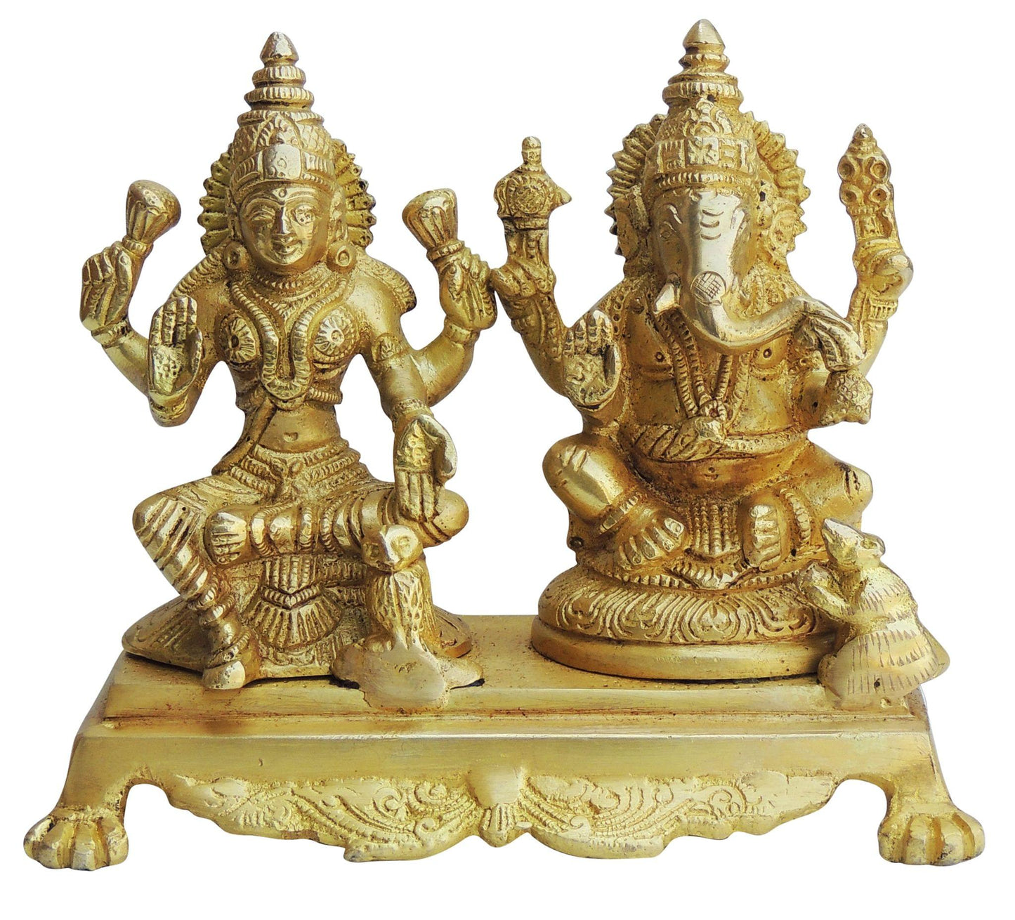 Brass Laxmi Ganesh God Idol Statue