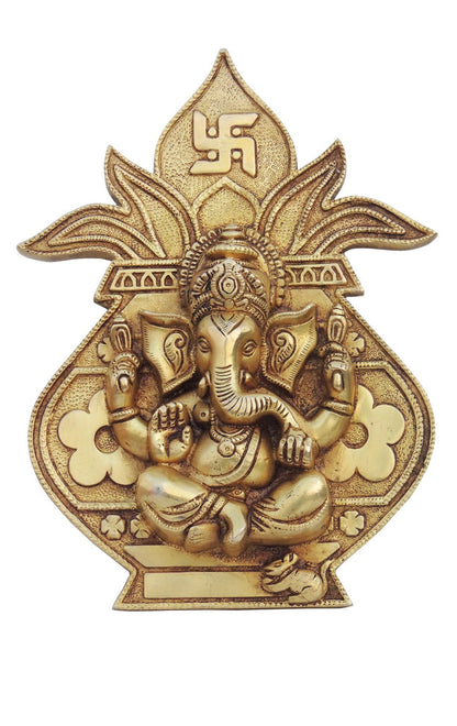 Brass Wall Hanging Ganesh Statue