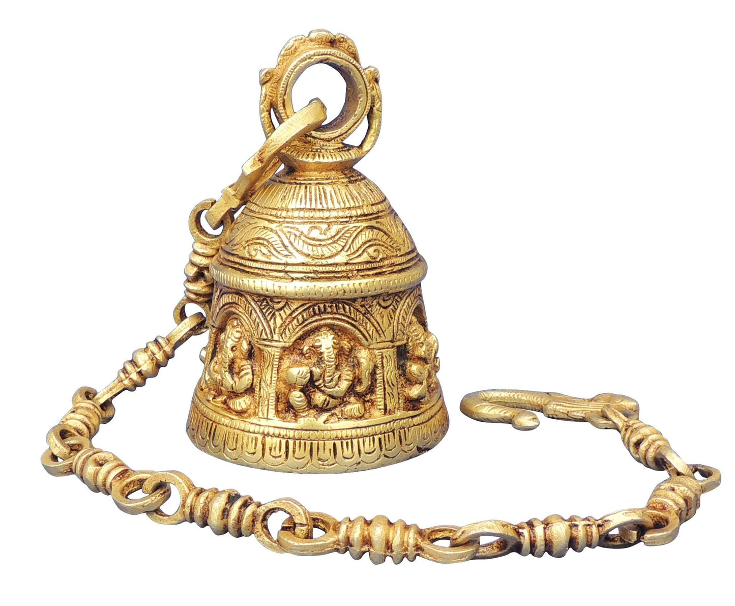 Brass Bell With Chain God Idol Statue