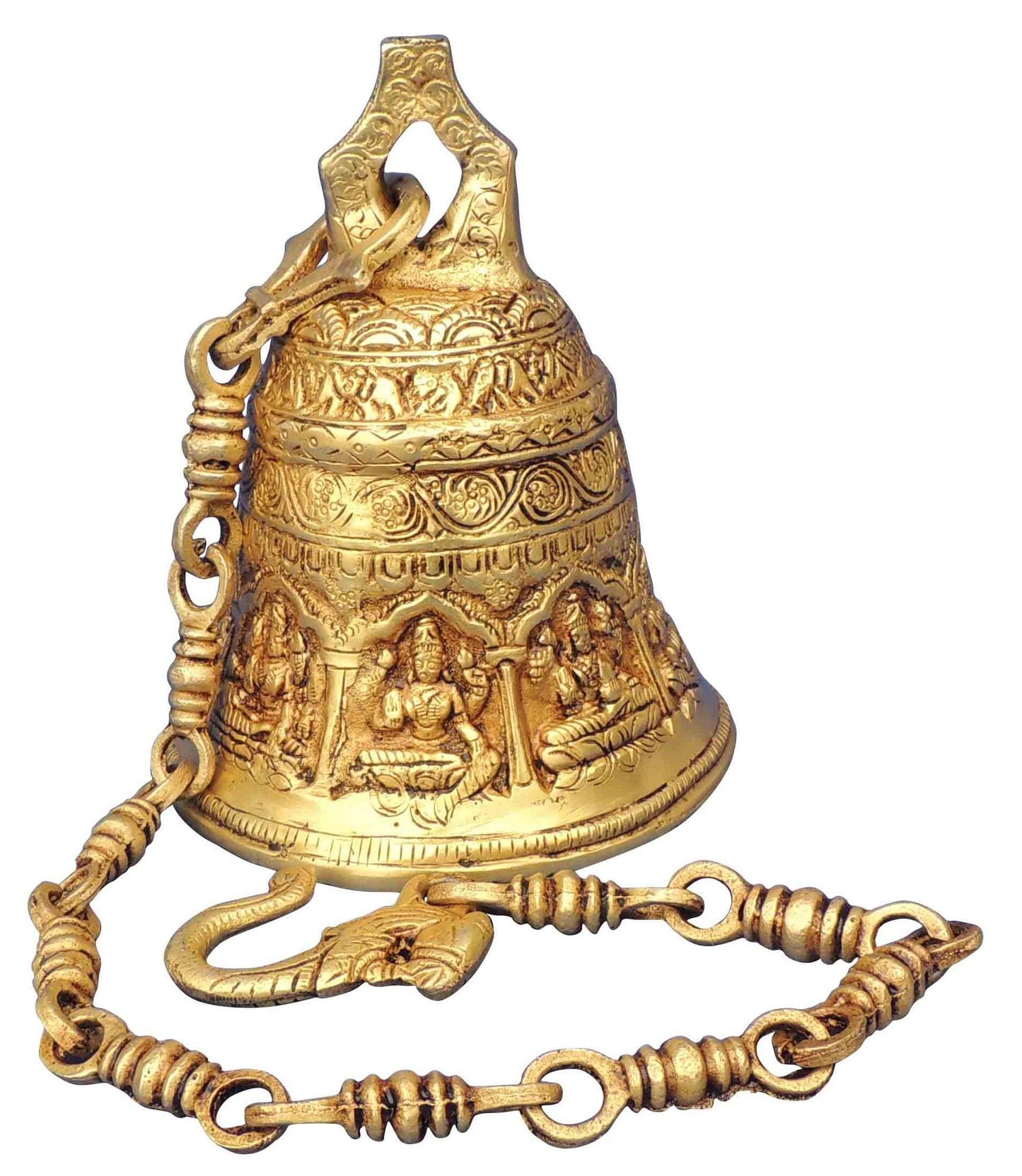 Brass Bell With Chain God Idol