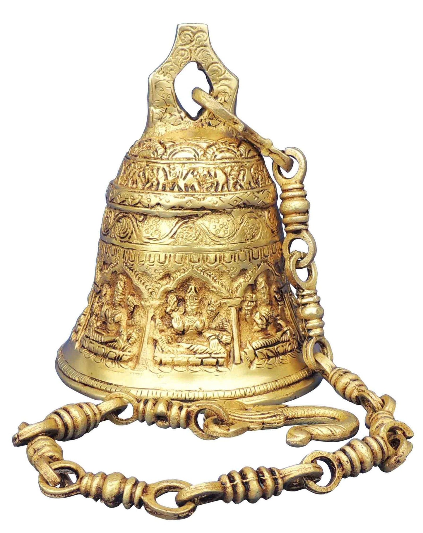 Brass Bell With Chain God Idol