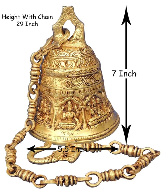 Brass Bell With Chain God Idol