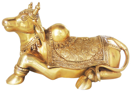 Brass Showpiece Nandi God Idol