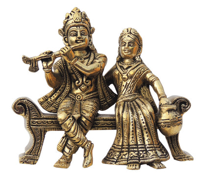 Brass Radha Krishna God Idol Statue