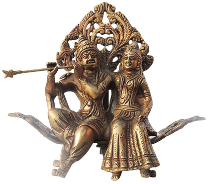 Brass Radha Krishna God Idol Statue