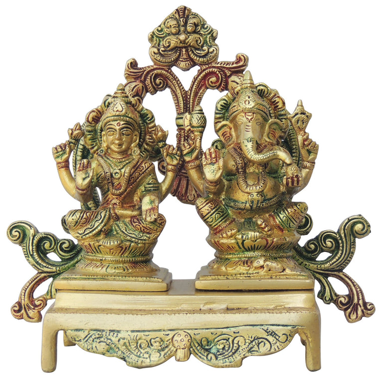 Brass Laxmi Ganesh Base God Idol Statue