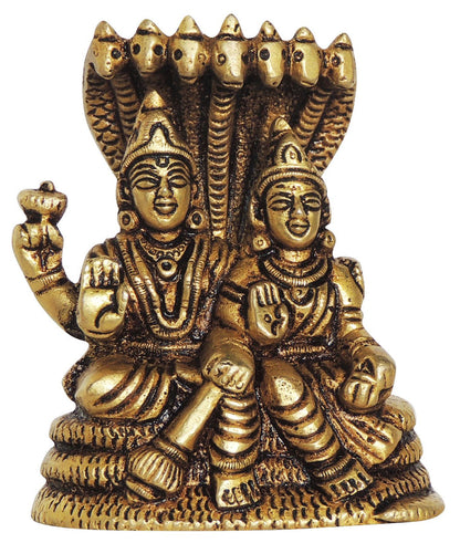 Brass Laxmi Vishnu God Idol Statue