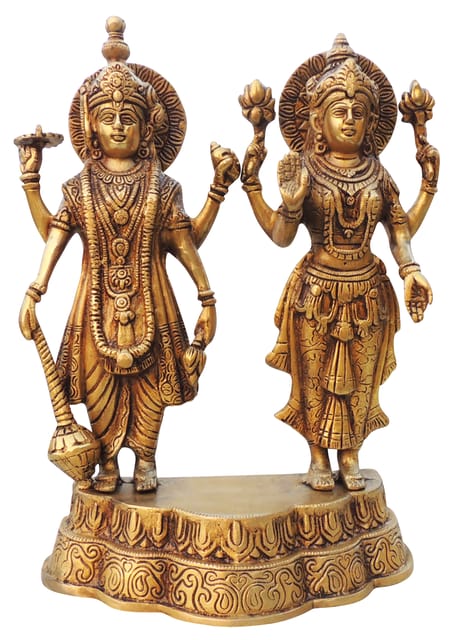 Brass Vishnu Laxmi Idol Statue