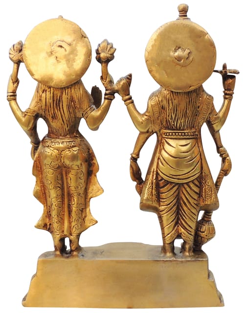 Brass Vishnu Laxmi Idol Statue