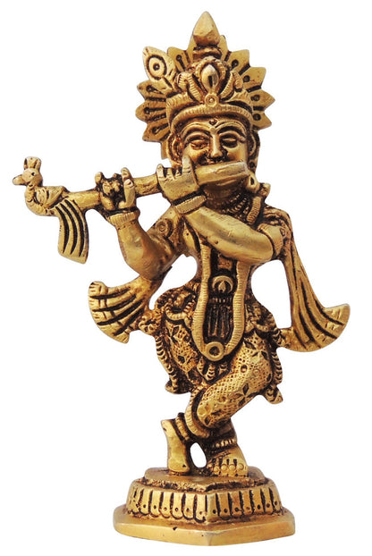 Brass Krishna Idol Statue