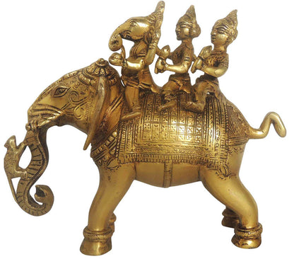 Brass Elephant Ganesh Idol Statue