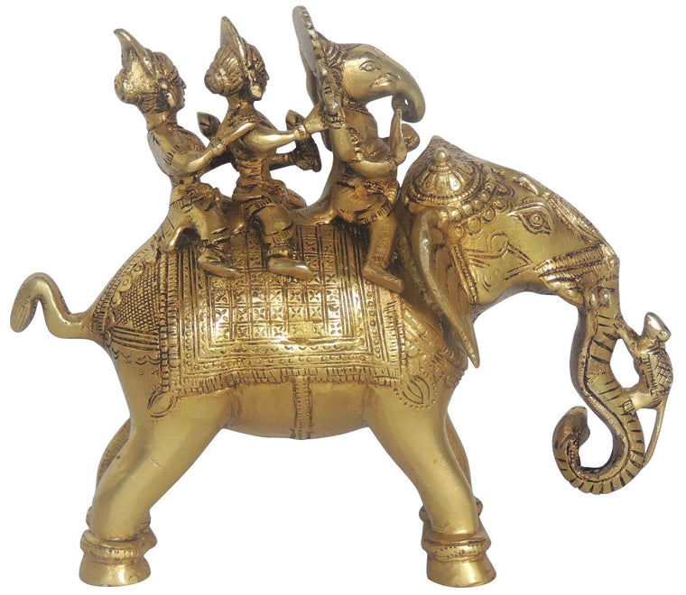 Brass Elephant Ganesh Idol Statue