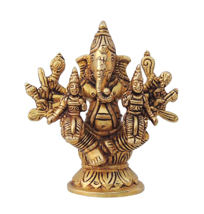 Brass Ganesh Parivar God Idol Statue