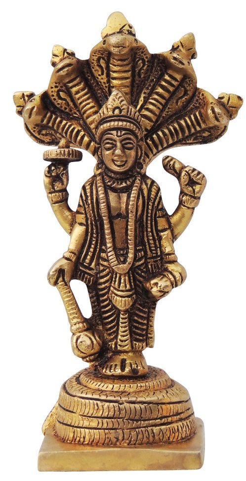 Brass Vishnu Ji God Idol Statue