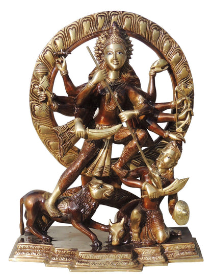 Brass Maa Mahishasur Mardini Statue