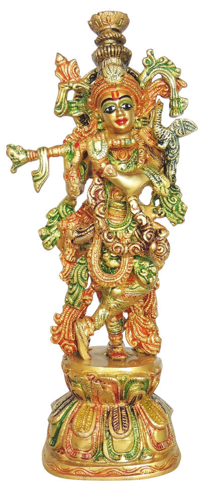 Brass Krishna Ji God Idol Statue