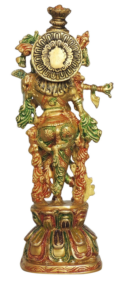 Brass Krishna Ji God Idol Statue