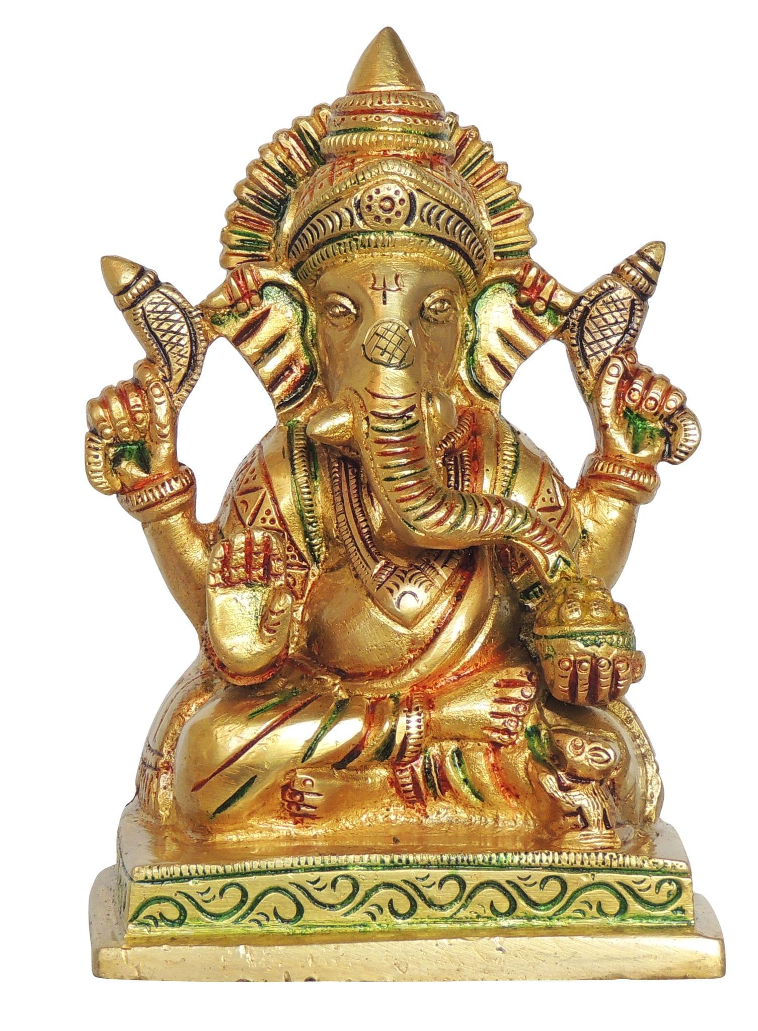 Brass Ganesh Ji God Idol Statue