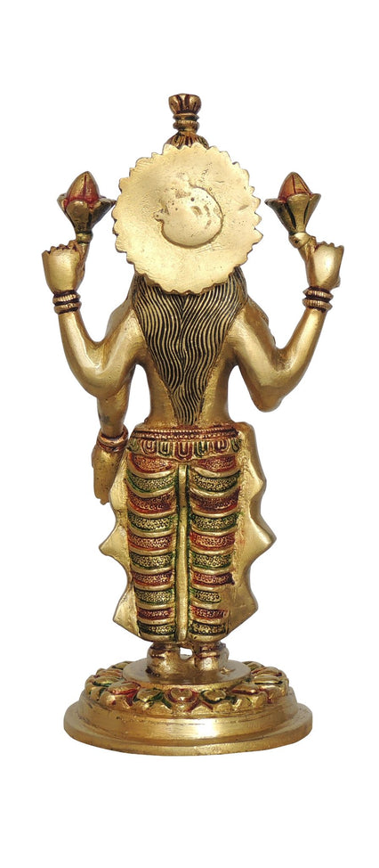 Brass Laxmi Colour Goddess Idol Statue