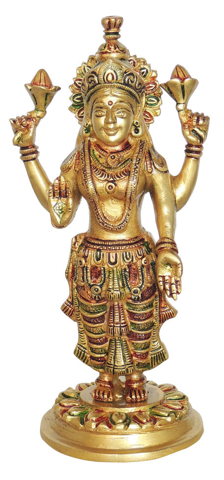 Brass Laxmi Colour Goddess Idol Statue