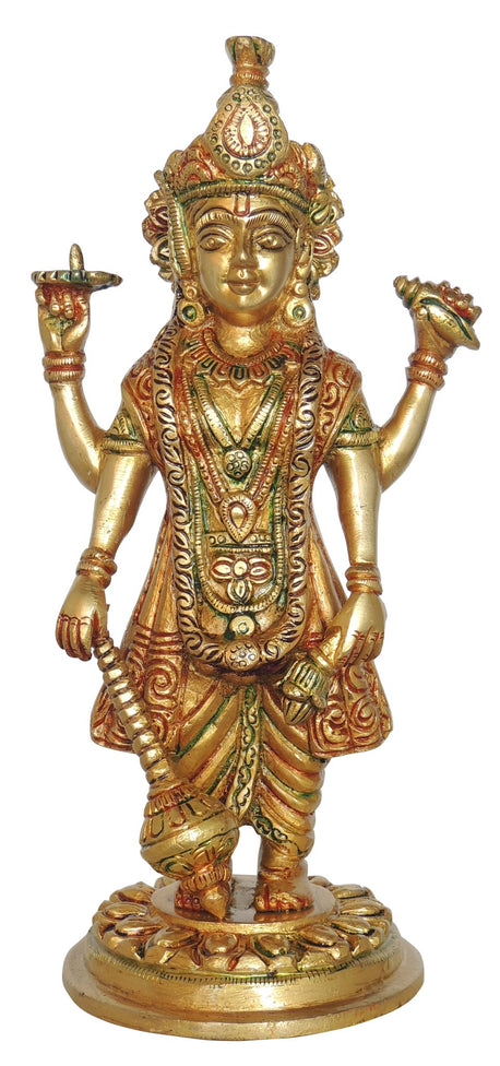 Brass Vishnu Ji God Idol Statue