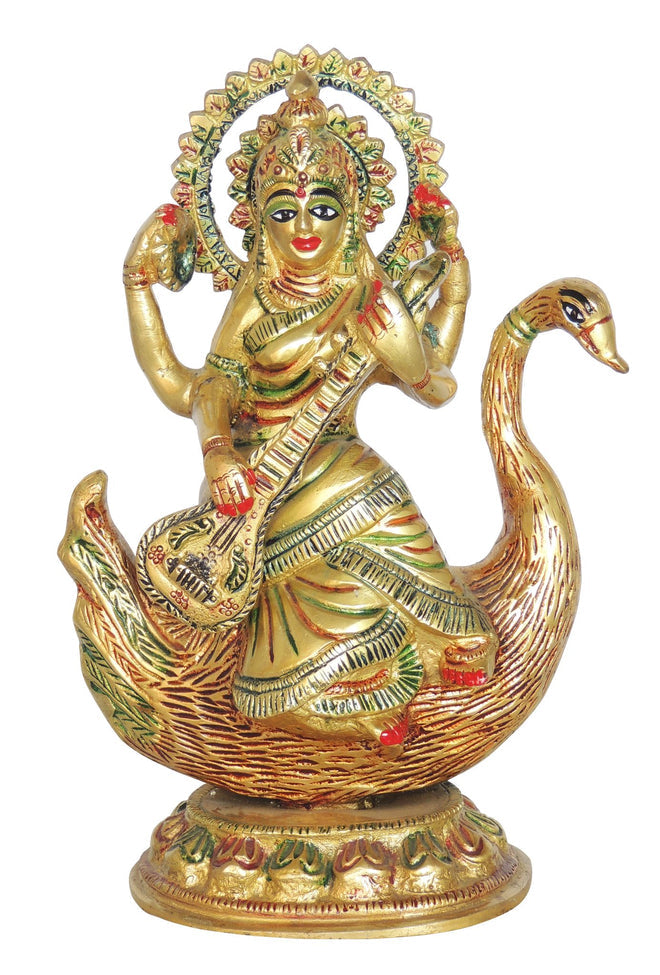 Brass Saraswati Idol Statue