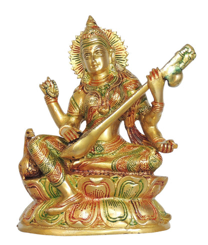 Brass Saraswati Ji Idol Statue