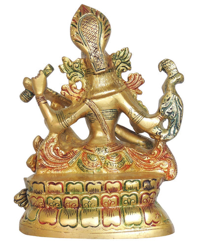 Brass Saraswati Color Idol Statue