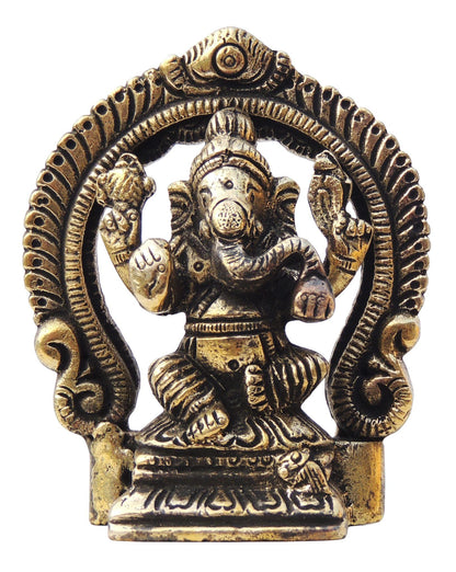 Brass Ganesh Circle God Idol Statue