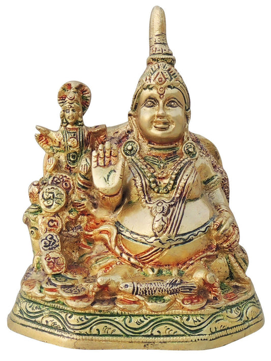 Brass Kuber Ji God Idol Statue